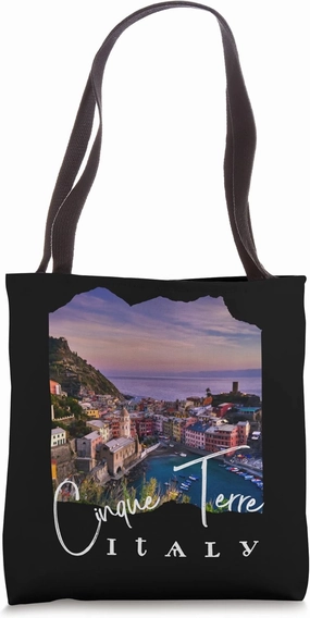 Cinque Terre At Night Cinque Terre Souvenir Tote Bag