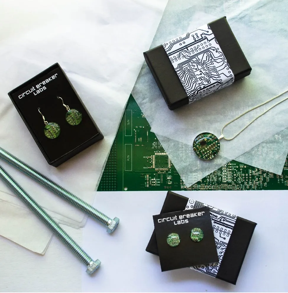 Circuit Board Rainbow Necklace - Sterling Silver