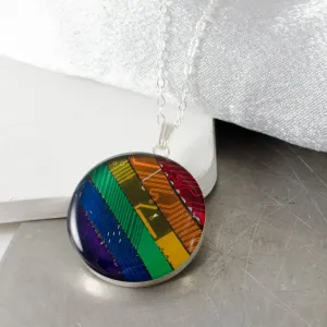 Circuit Board Rainbow Necklace - Sterling Silver