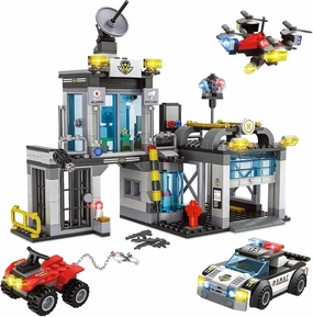City Police SWAT Station Building Blocks Set 564PCS, SWAT Station Playset Kit with S.W.A.T Cop Car, Motorcycle, ATV, Drone, Police Chase Game Building Toys Xmas Gifts for Boys Kids Ages 6 
