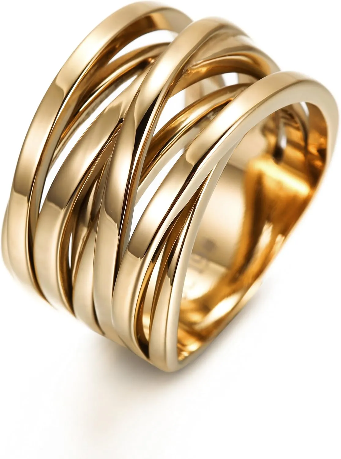 CIUNOFOR 13.7MM Cross Ring Enhancers for Women Statement Engagement Ring for Men and Unisex adults Silver Gold Rose Gold Plated Ring Customized Personalized