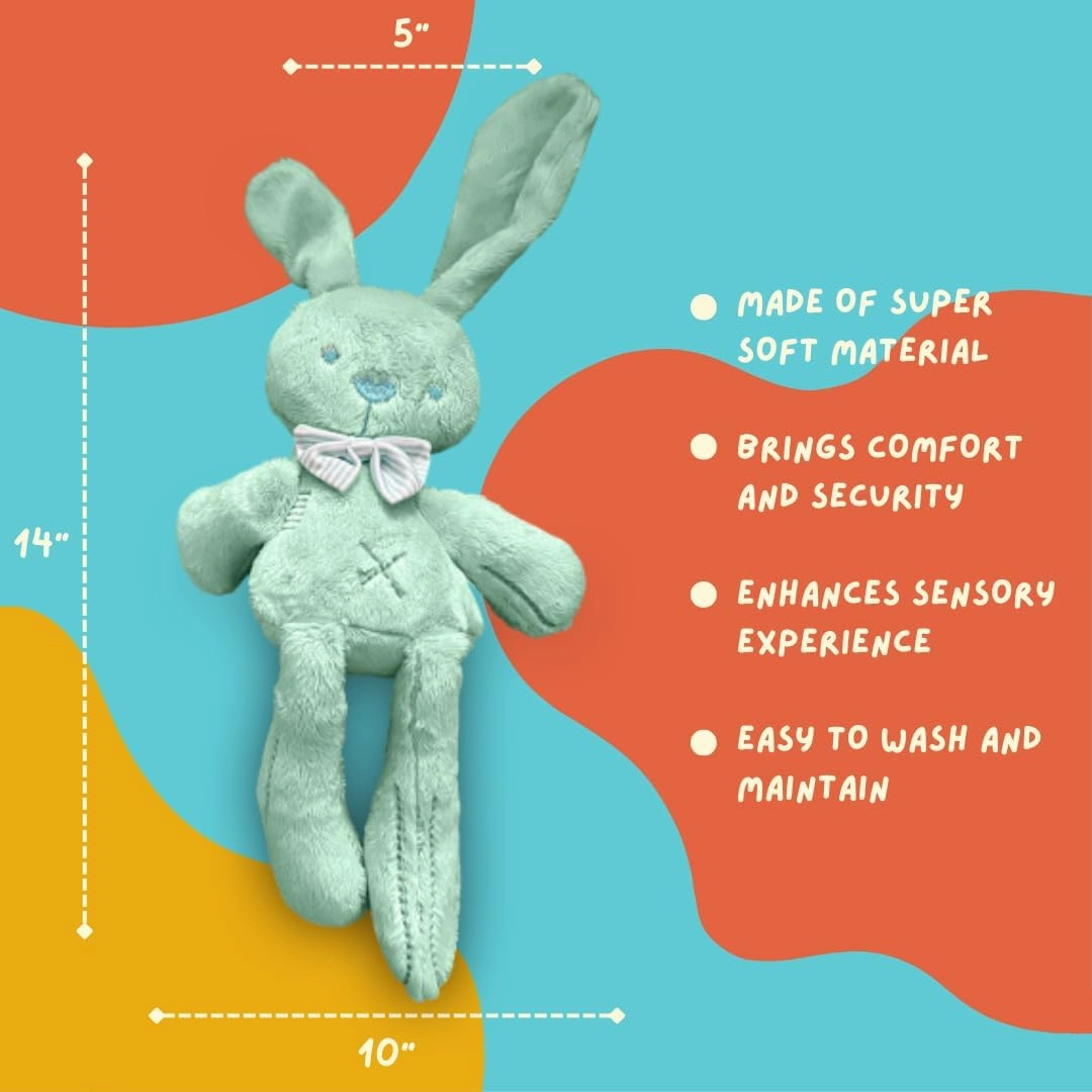 Clara The Mint Bunny Soft Stuffed Animal for Newborns Babies and Toddlers, Cuddly and Lovable Plush Toy 14 Inches