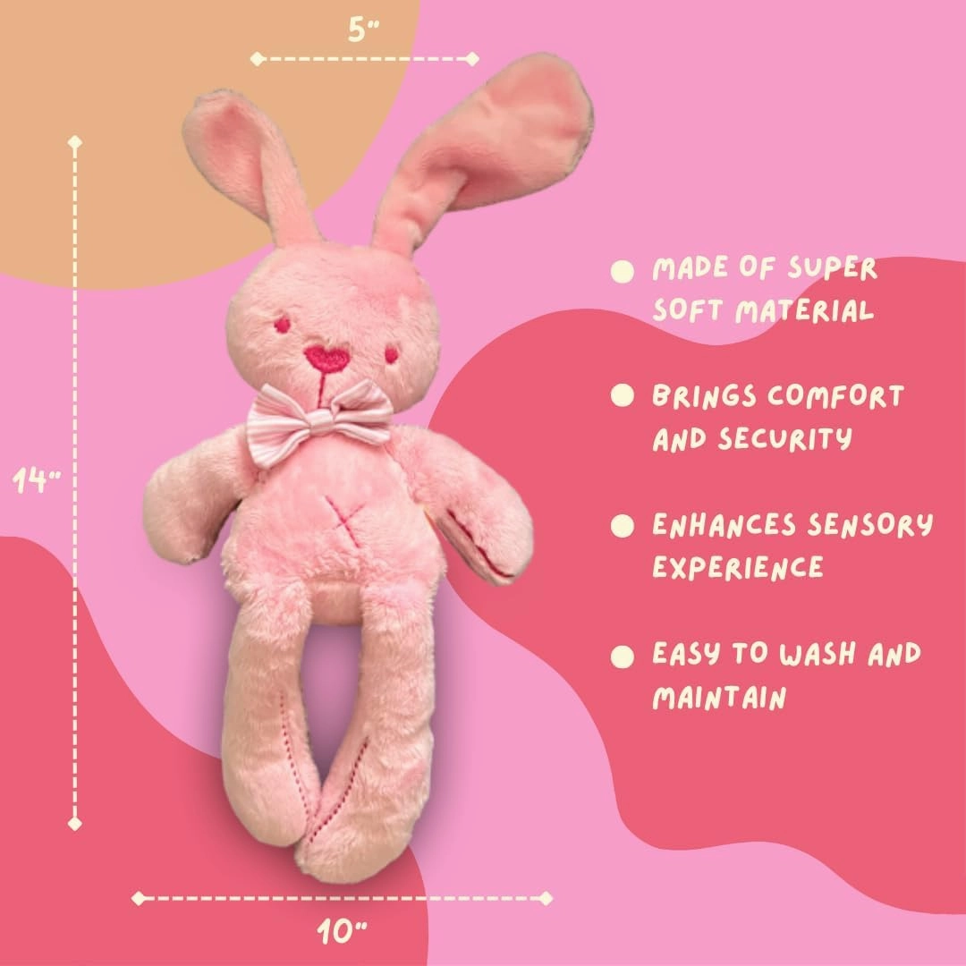 Clara The Pink Bunny Soft Stuffed Animal for Newborns Babies and Toddlers, Cuddly and Lovable Plush Toy 14 Inches