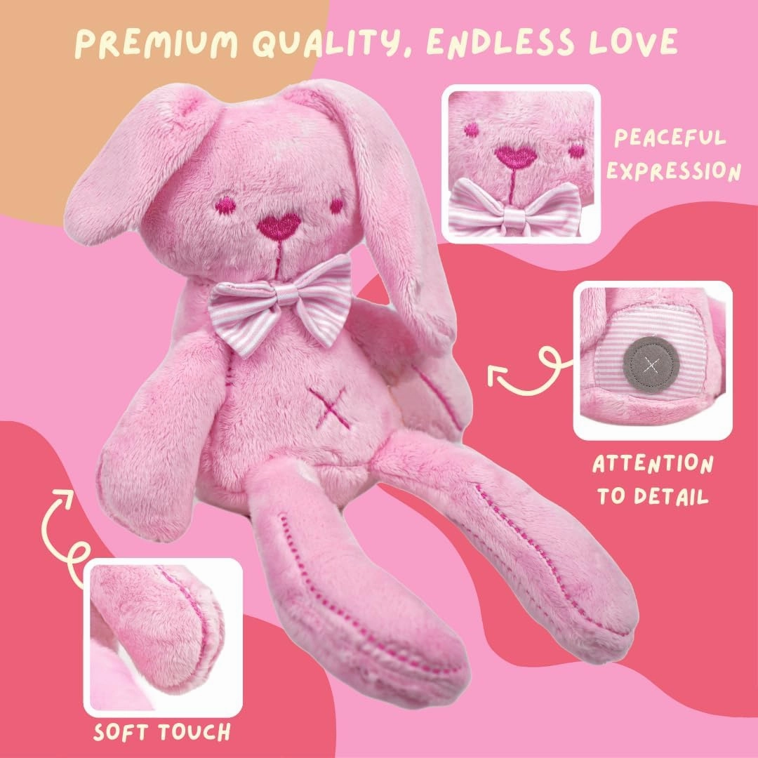 Clara The Pink Bunny Soft Stuffed Animal for Newborns Babies and Toddlers, Cuddly and Lovable Plush Toy 14 Inches