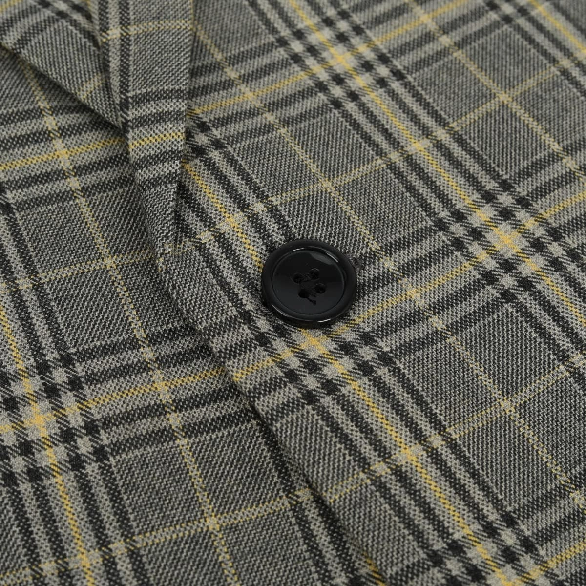 Cloudstyle Mens 3 Piece Slim fit Checked Suit Blue/Black Single Breasted Vintage Suits