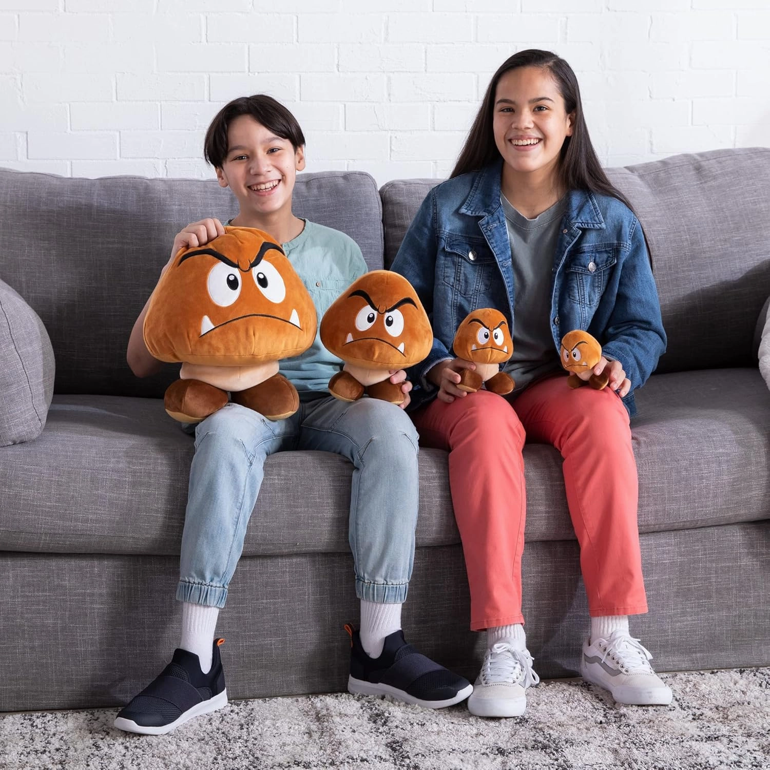Club Mocchi Mocchi- Super Mario Plush - Goomba Plushie - Squishy Mario Toys - Plush Collectible Mario Figures - Soft Plush Toys and Mario Room Decor - 6 inch