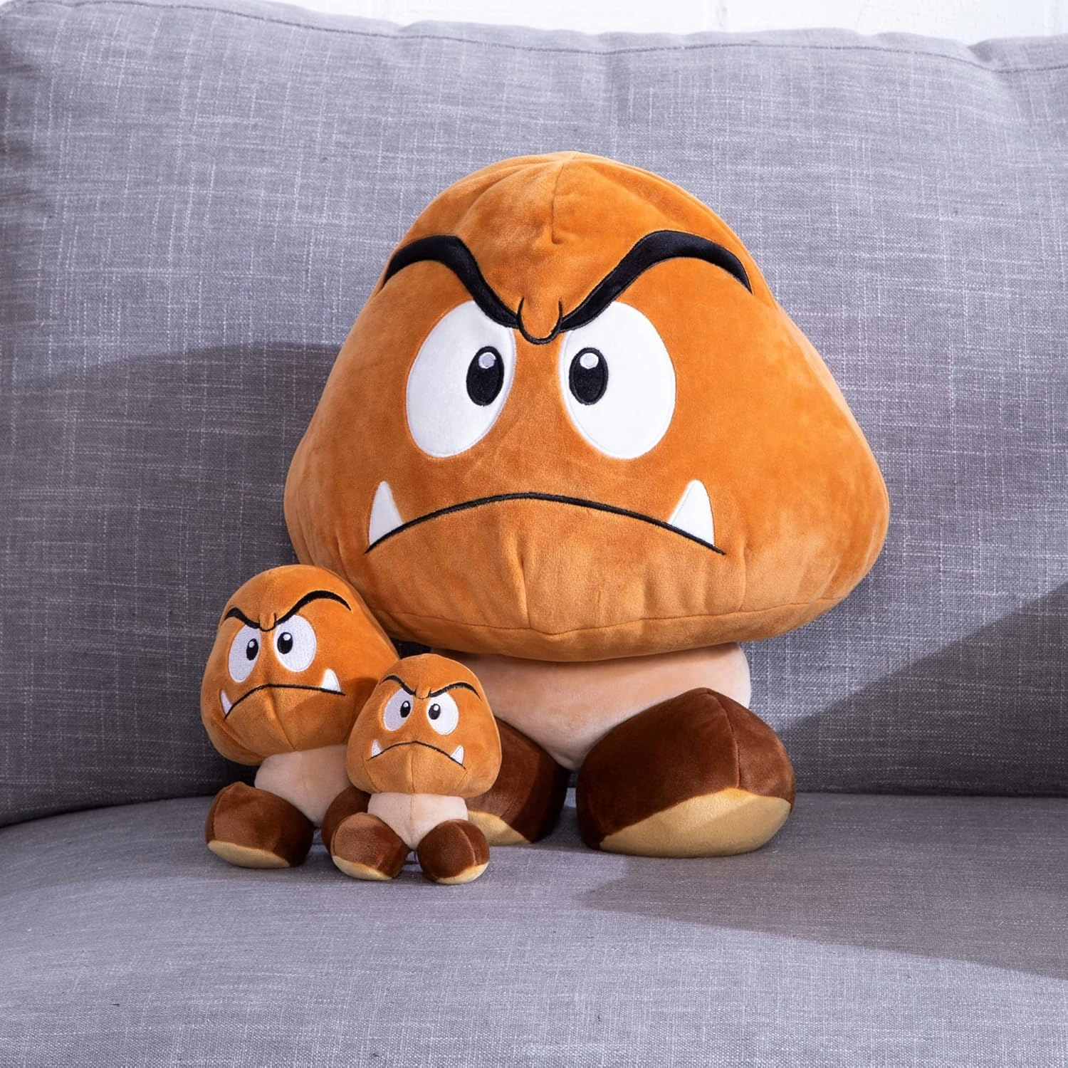 Club Mocchi Mocchi- Super Mario Plush - Goomba Plushie - Squishy Mario Toys - Plush Collectible Mario Figures - Soft Plush Toys and Mario Room Decor - 6 inch