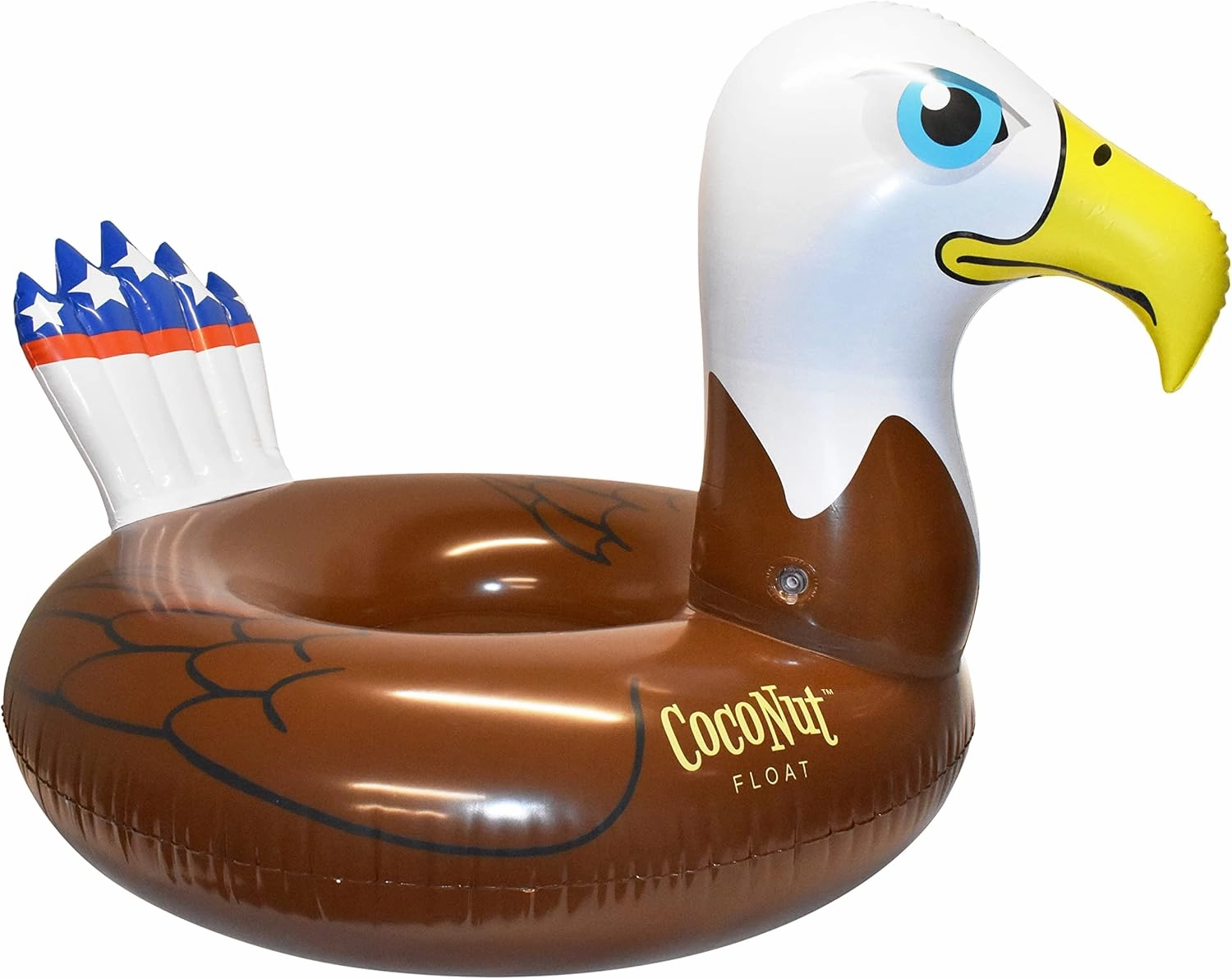 Coconut Outdoor Patriotic Bald Eagle Pool Float – Inflatable Pool Ring – Durable Long Lasting Lounge Tube and Water Toy – Fun Decoration for Parties, Events – Ages 8  Years