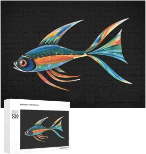 Colorful Fish 520 Piece Jigsaw Puzzle for Adult Wooden Puzzles Funny Puzzle Games Great Gift for Lovers