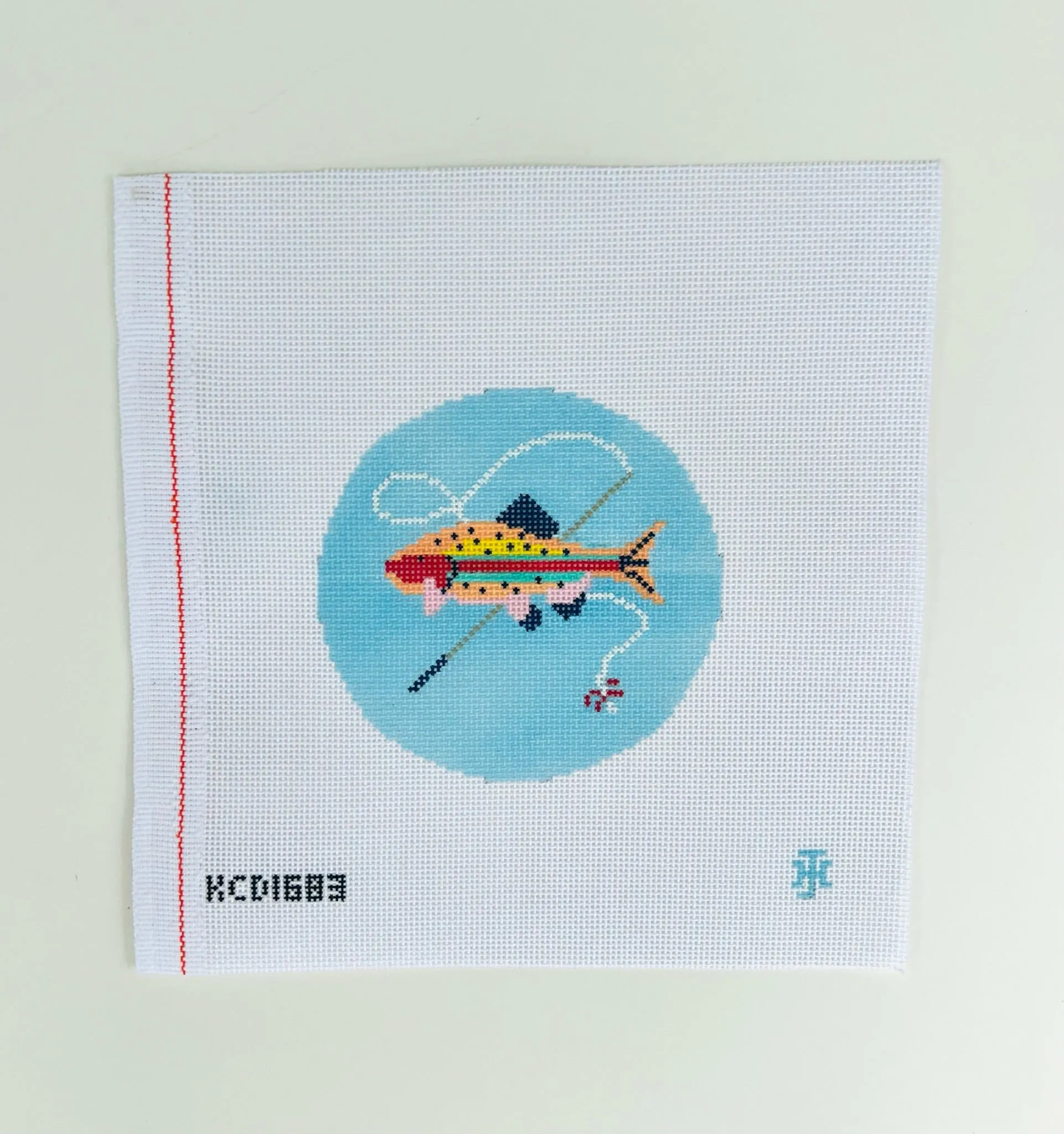 Colorful Fish and Rod Ornament