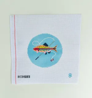 Colorful Fish and Rod Ornament