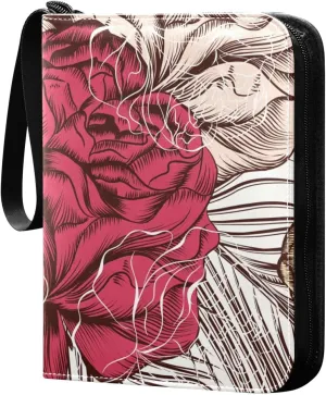Colorful Floral Pattern Trading Card Protectors Holder Collectible Album for Sports Card Collection Storage 400 pockets Game Card Binder, JDJSDJJJ823158