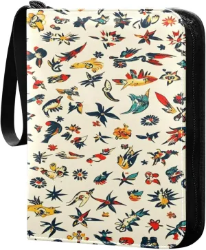 Colorful Graffiti Pattern Card Holder, Card Holder Album with 400 Card Slots in 50 Pages for Display, Storage, Portability