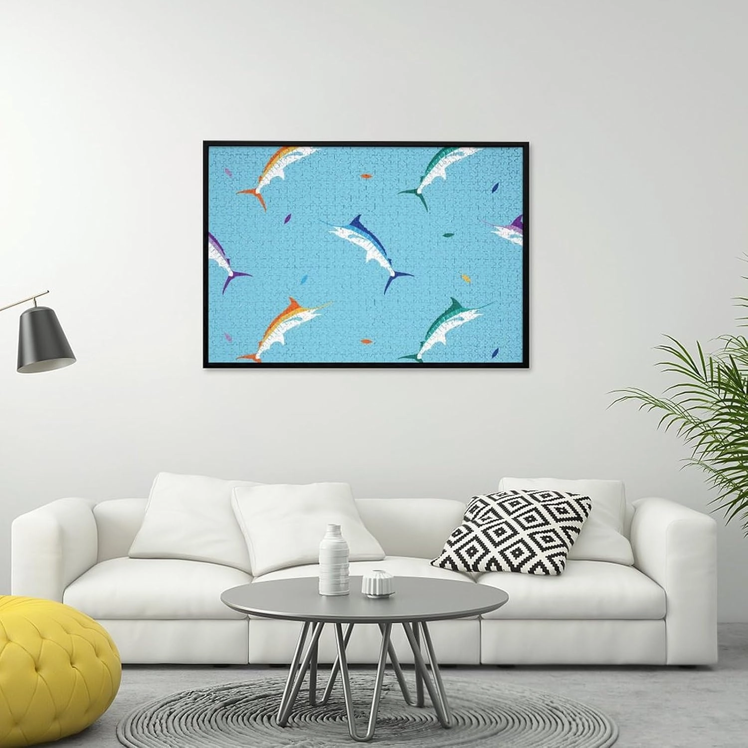 Colorful Marlin Fish Funny Jigsaw Puzzles Art Painting Picture Puzzle Personalized Game Gift for Women Men