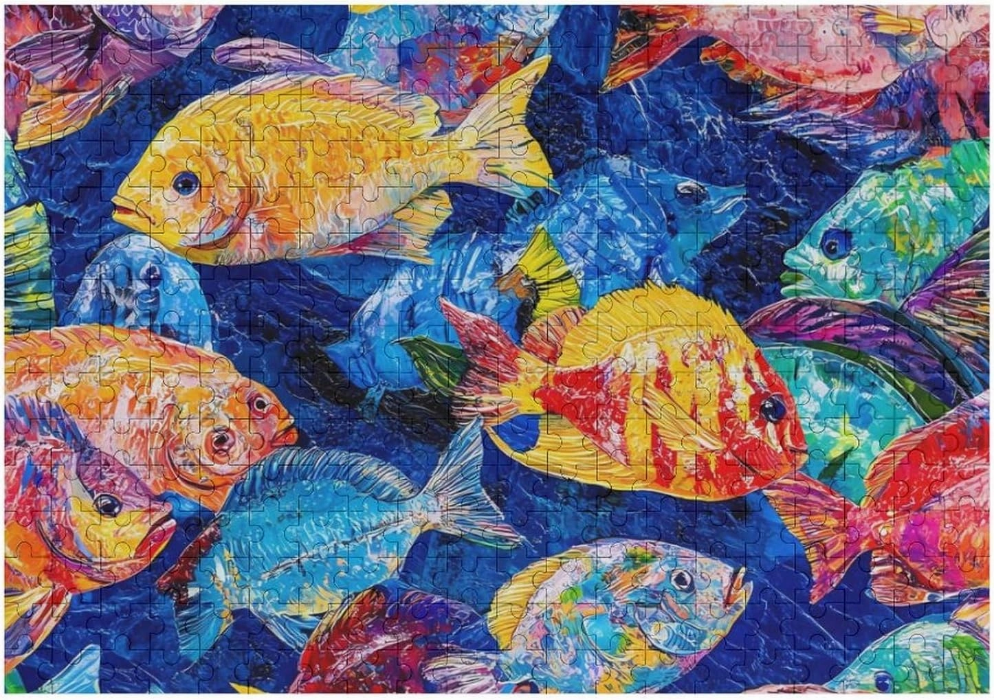 Colorful Tropical Fish Funy Jigsaw Puzzles Wooden Intellectual Puzzles Adults Brain-Teasing Game for Idea Gift