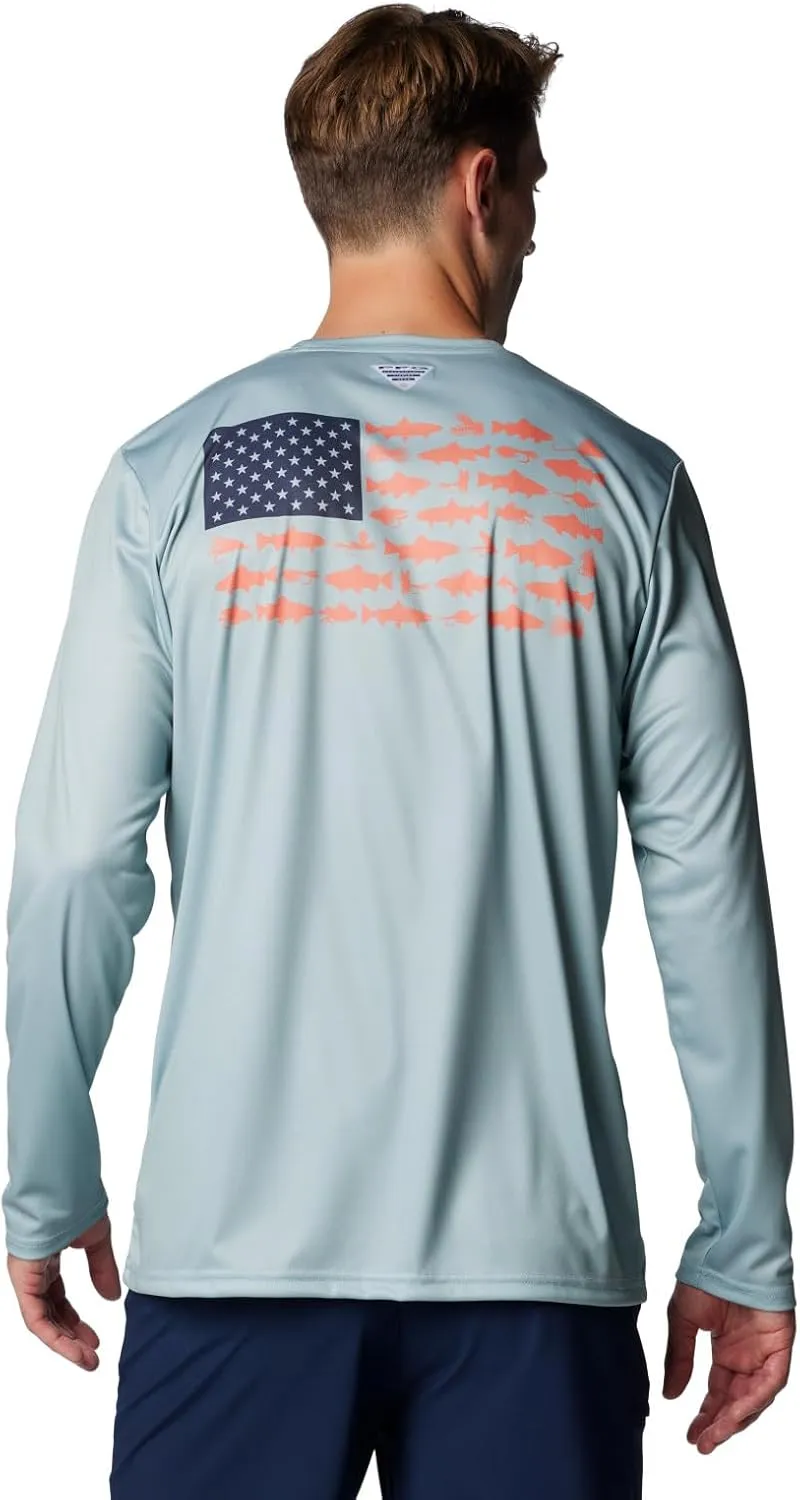 Columbia Men's PFG Terminal Tackle Fish Flag Long Sleeve Fishing Shirt