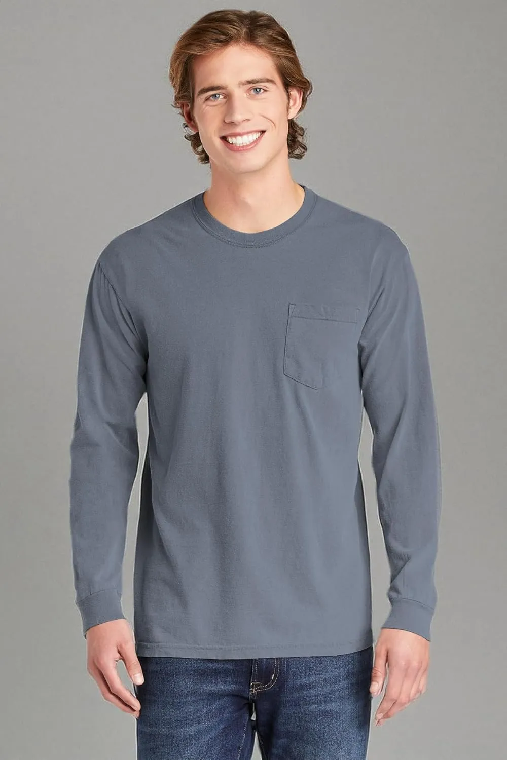 Comfort color Men's C4410 Heavyweight Long Sleeve Pocket T-Shirt