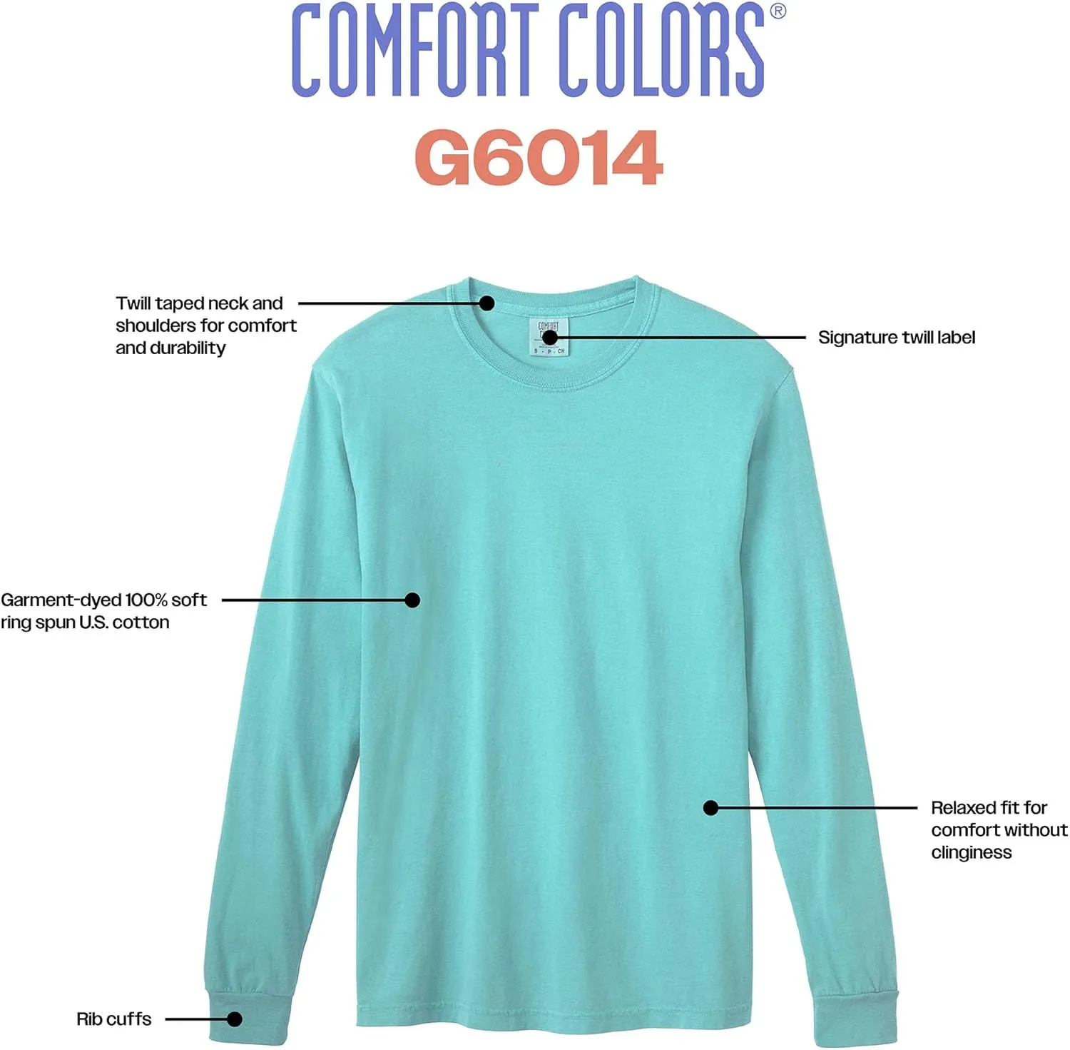 Comfort Colors Men's Adult Long Sleeve Tee, Style 6014