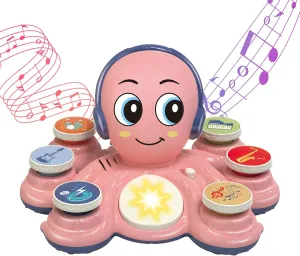 Contixo Baby Musical Toys - KD3 Learning Toys for Toddlers, Octopus Toys for Kids, Preschooler Musical Educational Instruments Toy for Baby, Toy Drum for Toddlers, Pink