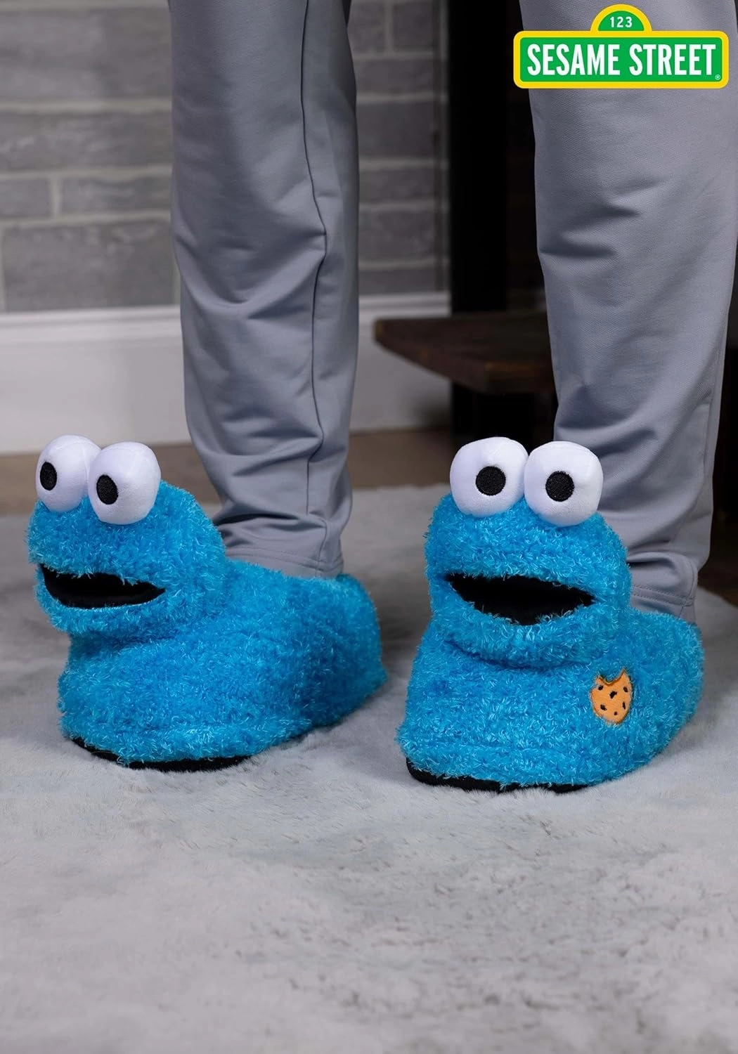 Cookie Monster Plush Slippers