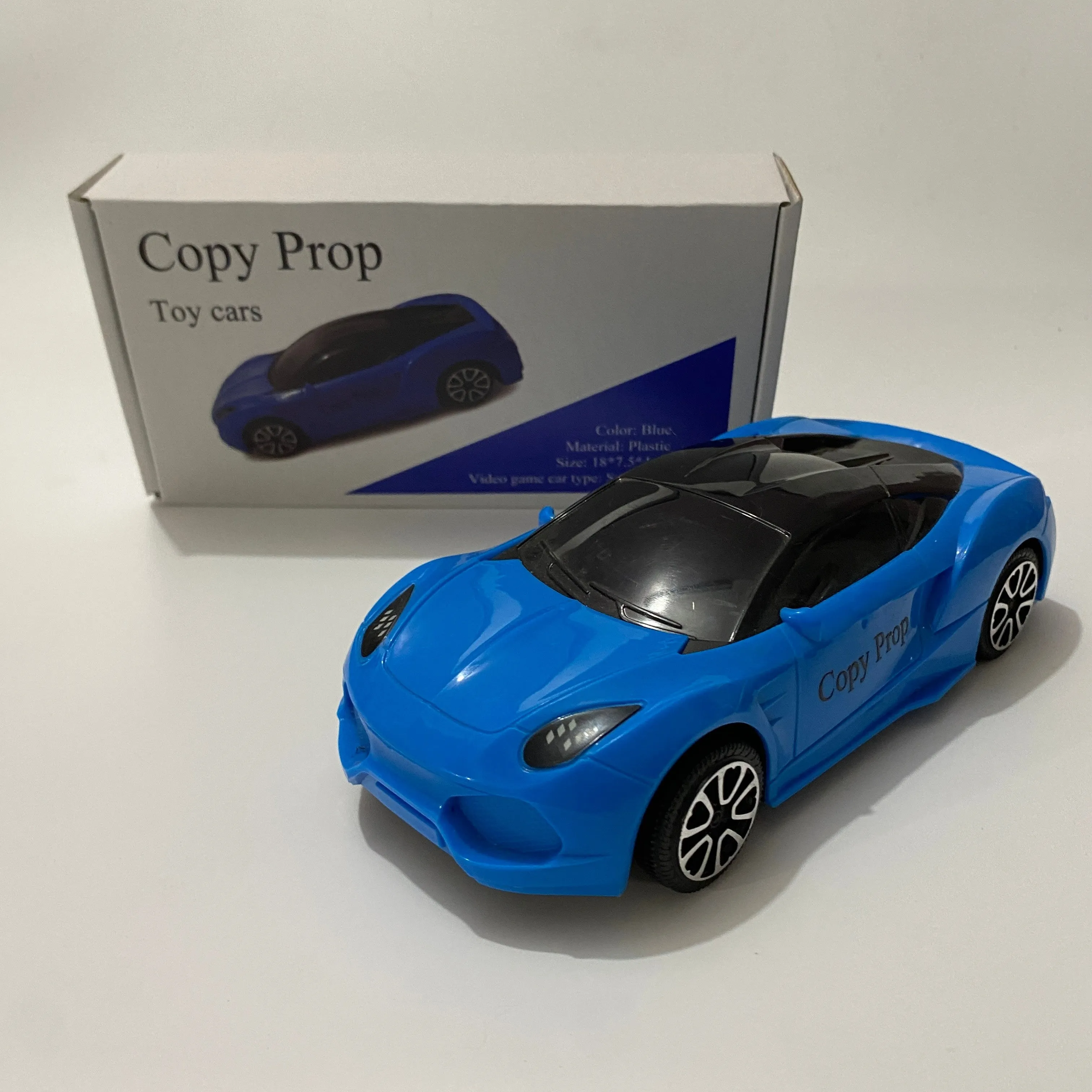 Copy Prop Toy Vehicle, Blue Sports Car, Plastic Material, 18 x 7.5 x 4 cm