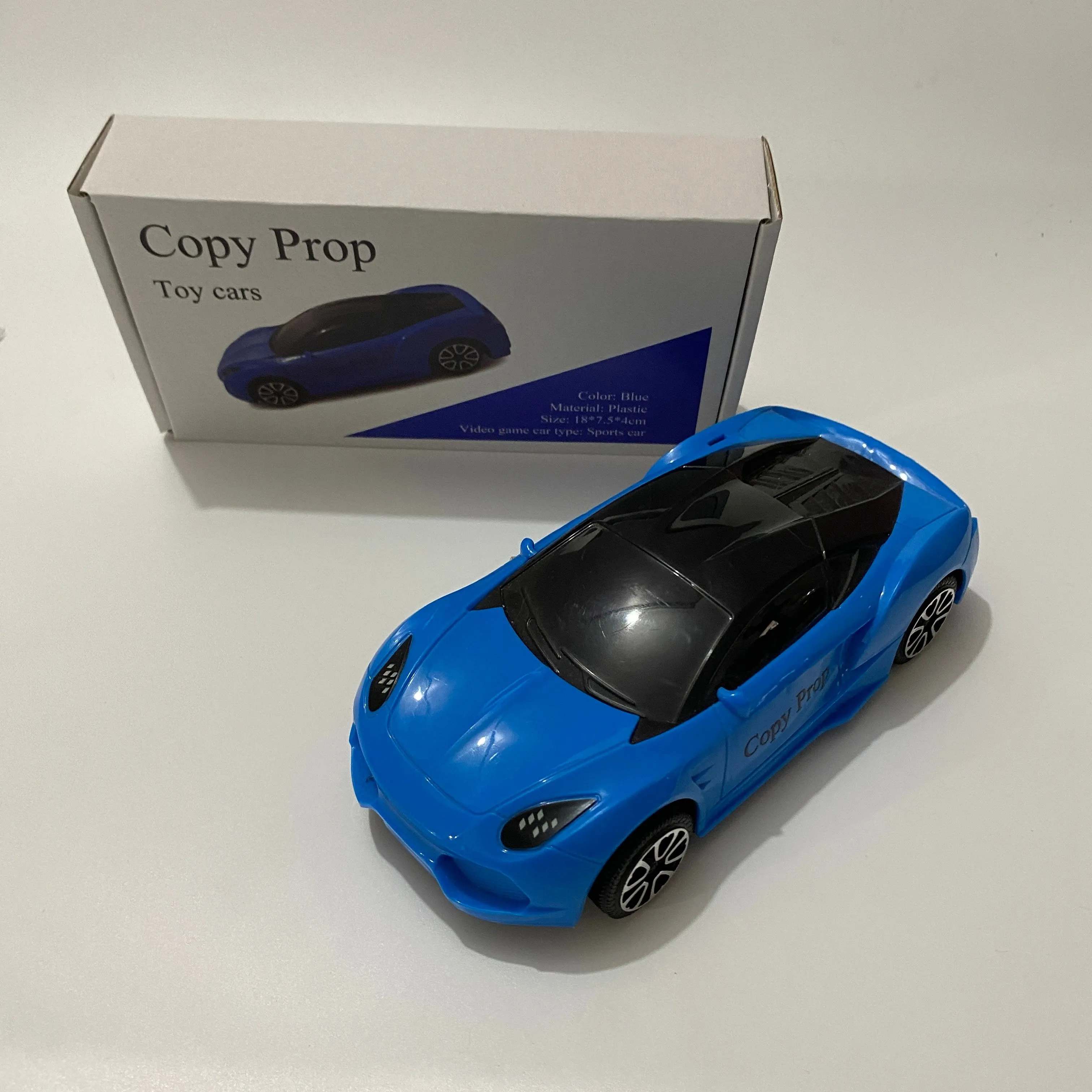 Copy Prop Toy Vehicle, Blue Sports Car, Plastic Material, 18 x 7.5 x 4 cm