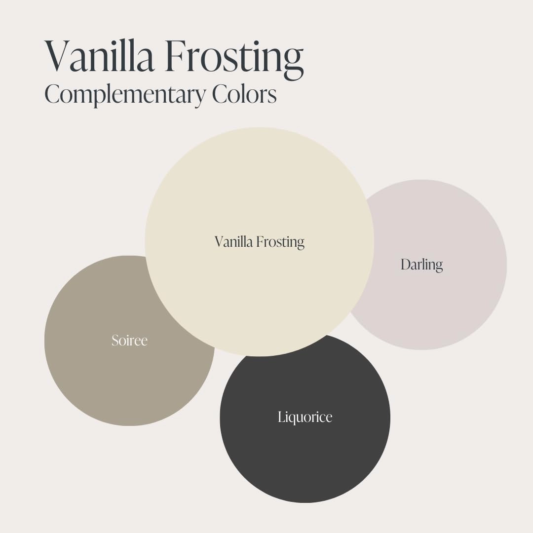 Country Chic All-in-One Chalk Paint for Furniture, Cabinets, Home Decor, Eco-Friendly, Matte Finish, Built-In Primer & Top Coat for Wood, Metal - Vanilla Frosting (Off White) - Pint 16 oz (475 ml)