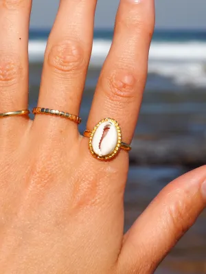 Cowrie Shell Ring Gold