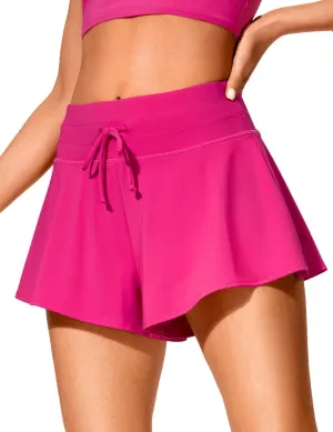 CRZ YOGA Womens Swim Board Shorts High Waisted Flowy Beach Skirt Skorts Bathing Swimsuit Bottoms with Liner