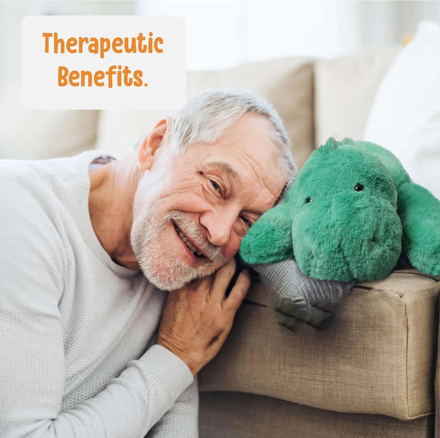 Cuddle Buds 3lbs Weighted Dinosaur Stuffed Animal for Sensory Needs, 20'' Plush Dino, Weighted Stuffed Animals for Adults, Soft Dinosaur Toy