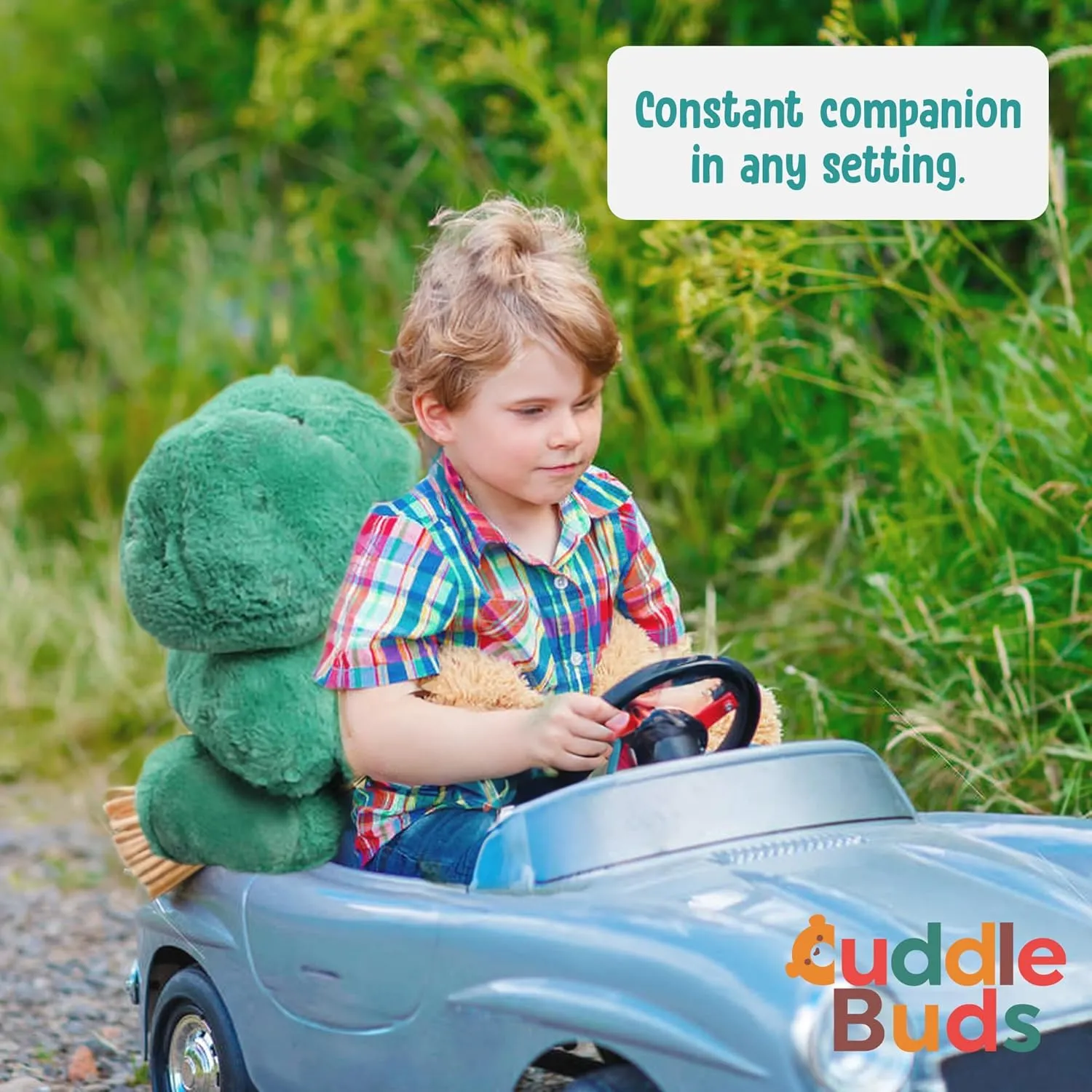 Cuddle Buds 3lbs Weighted Dinosaur Stuffed Animal for Sensory Needs, 20'' Plush Dino, Weighted Stuffed Animals for Adults, Soft Dinosaur Toy