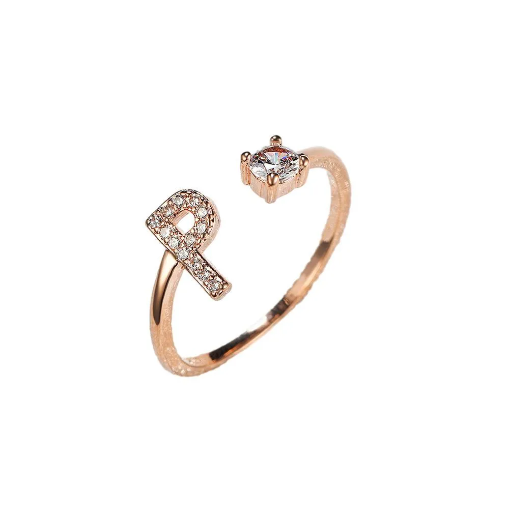 Customizable Rose Gold Alphabet Rings