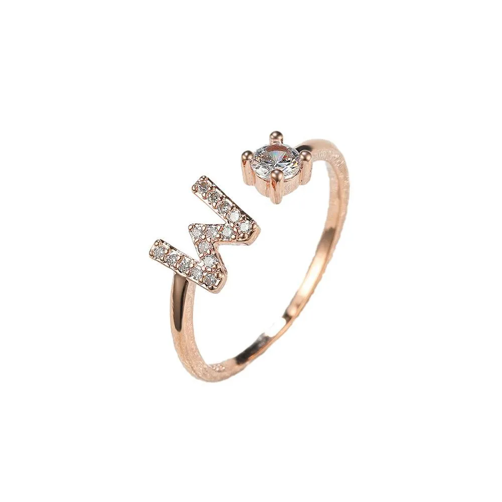 Customizable Rose Gold Alphabet Rings