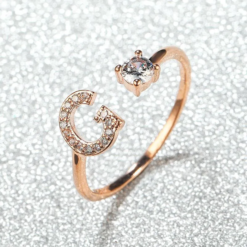 Customizable Rose Gold Alphabet Rings