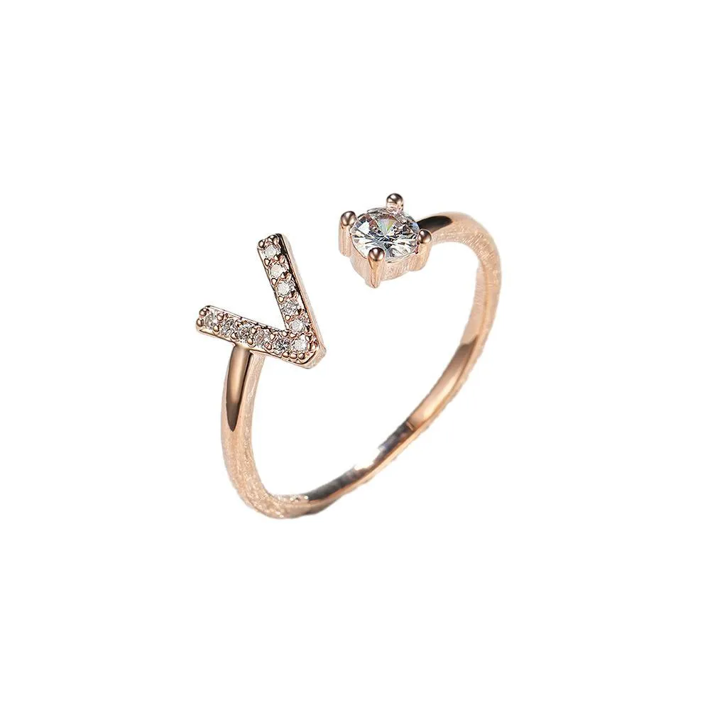 Customizable Rose Gold Alphabet Rings