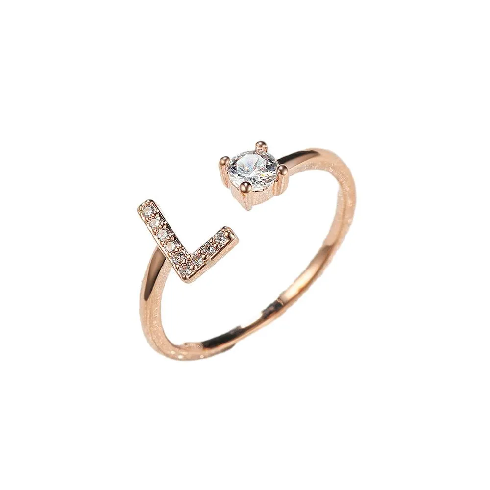 Customizable Rose Gold Alphabet Rings