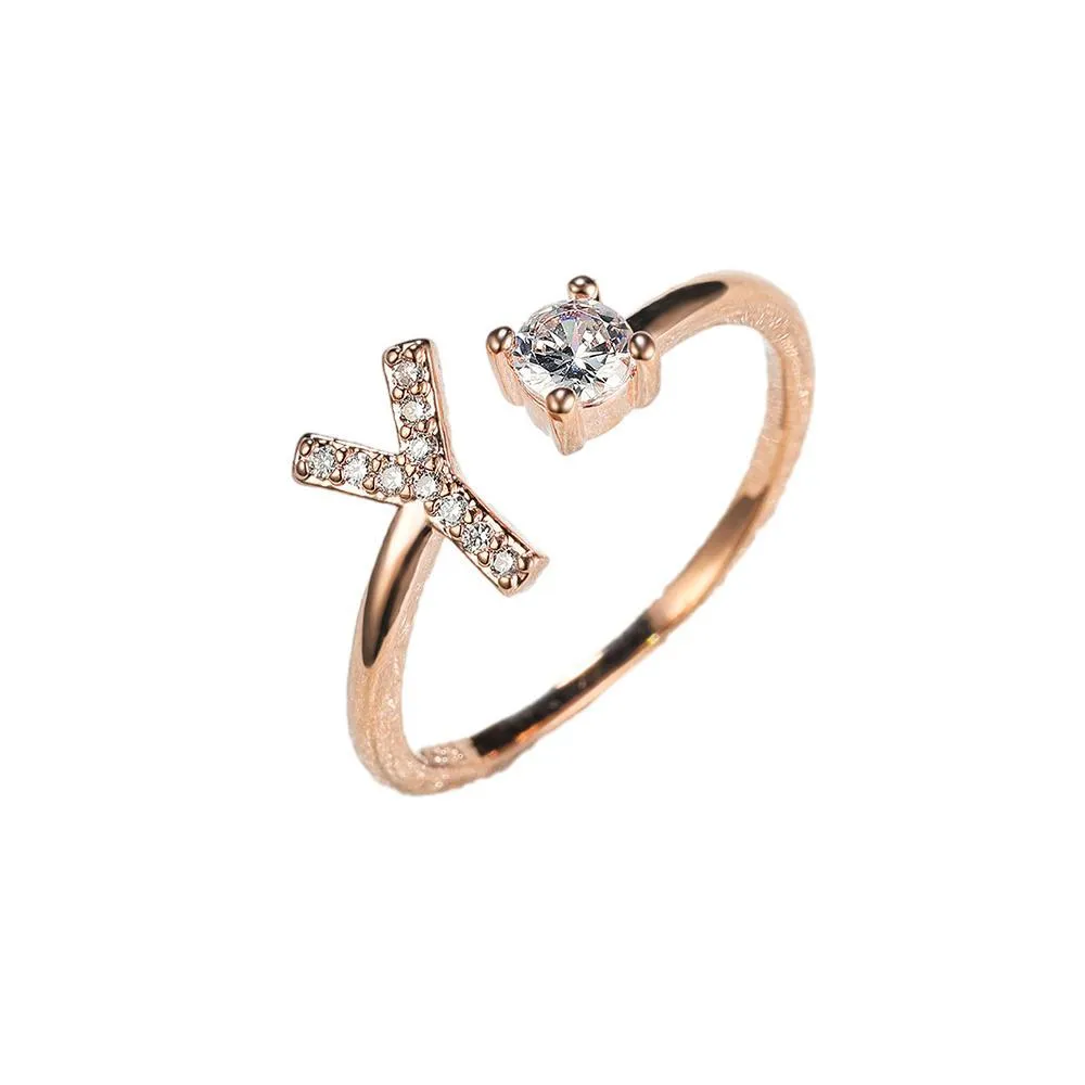 Customizable Rose Gold Alphabet Rings