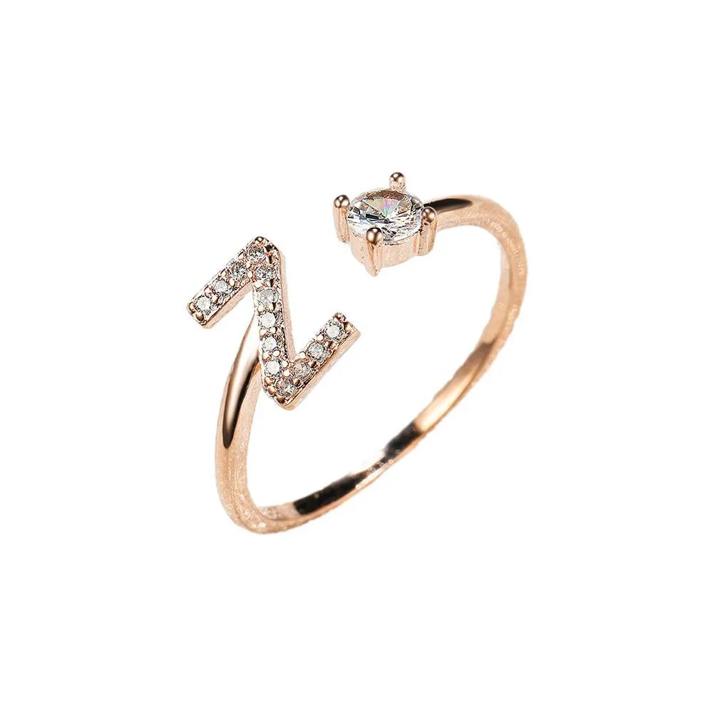 Customizable Rose Gold Alphabet Rings