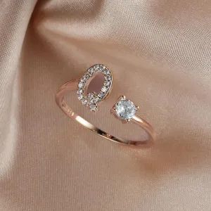 Customizable Rose Gold Alphabet Rings