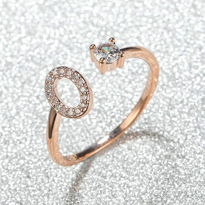 Customizable Rose Gold Alphabet Rings