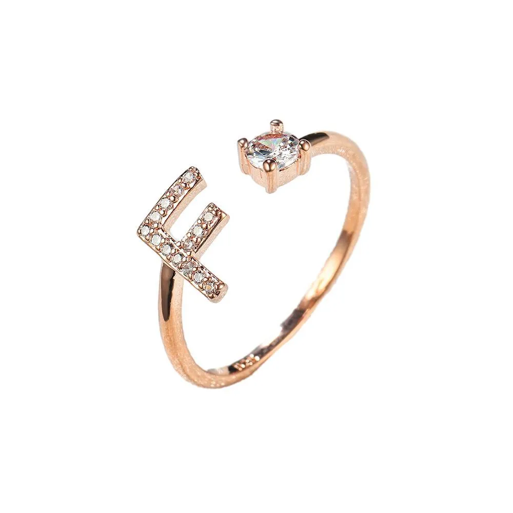 Customizable Rose Gold Alphabet Rings