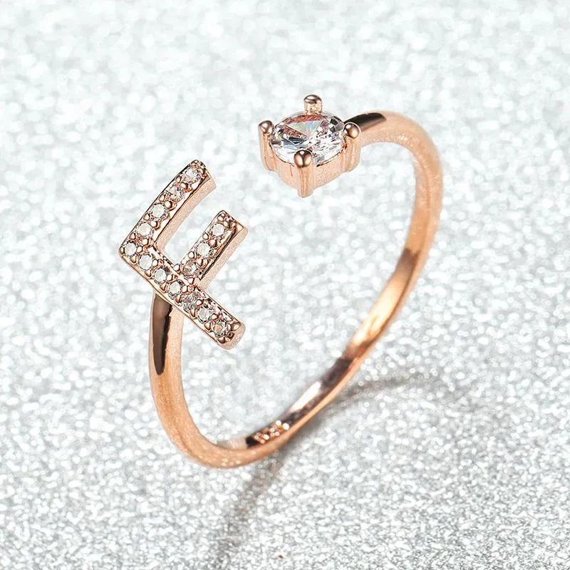 Customizable Rose Gold Alphabet Rings