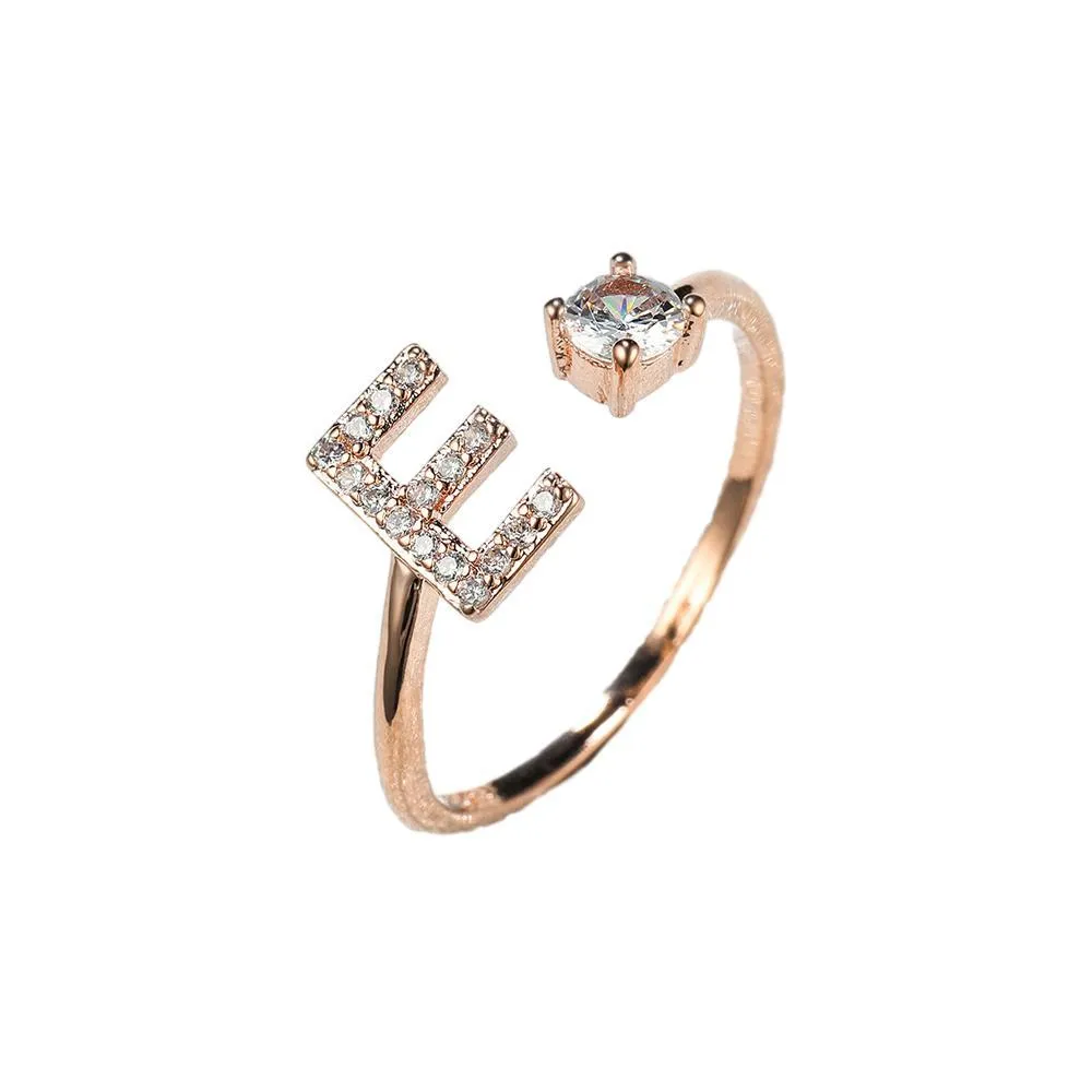 Customizable Rose Gold Alphabet Rings