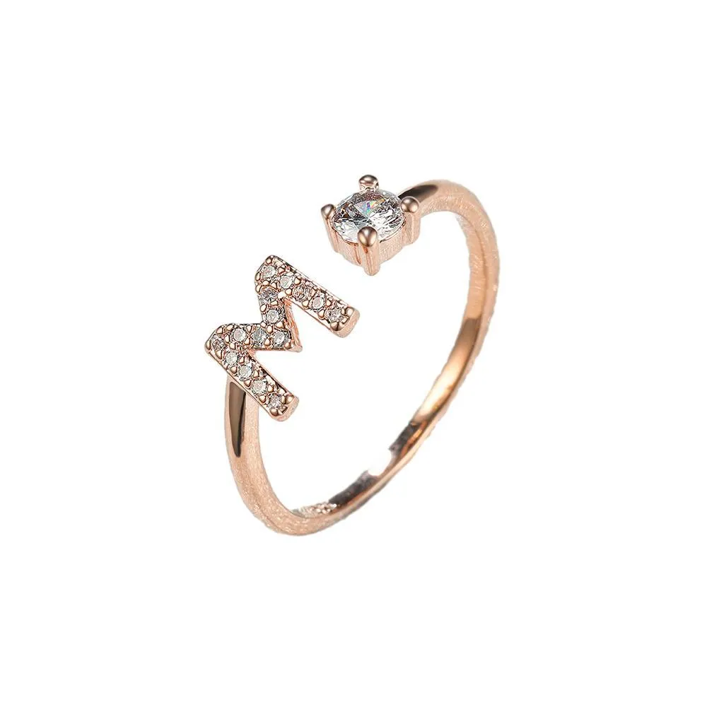 Customizable Rose Gold Alphabet Rings