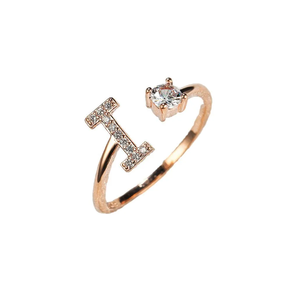 Customizable Rose Gold Alphabet Rings