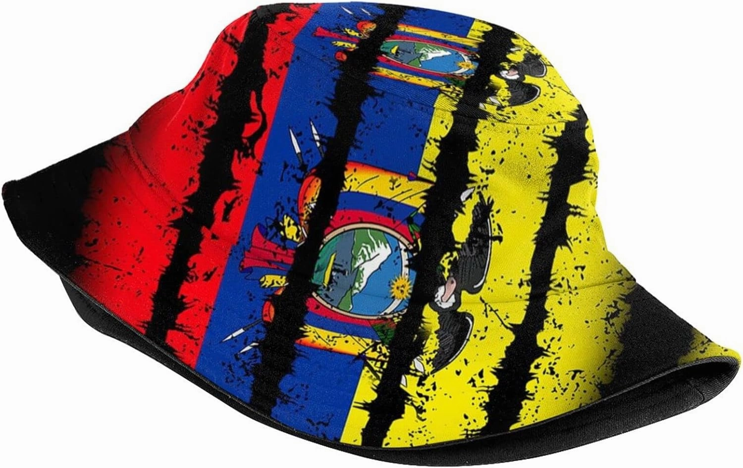 Cute Ecuador Flag Bucket Hats Fashion Sun Cap Packable Summer Travel Outdoor Ecuadorean Fisherman Hat for Men Women