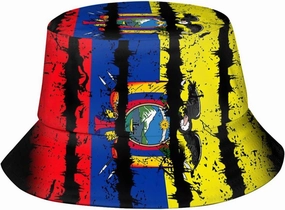 Cute Ecuador Flag Bucket Hats Fashion Sun Cap Packable Summer Travel Outdoor Ecuadorean Fisherman Hat for Men Women