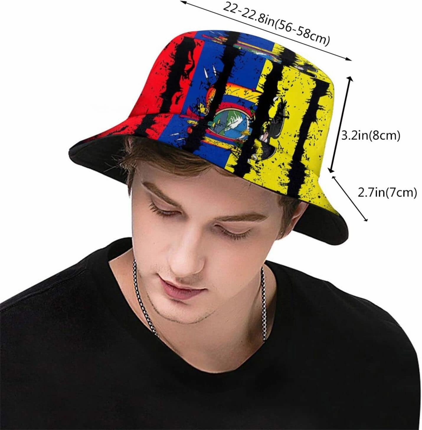 Cute Ecuador Flag Bucket Hats Fashion Sun Cap Packable Summer Travel Outdoor Ecuadorean Fisherman Hat for Men Women