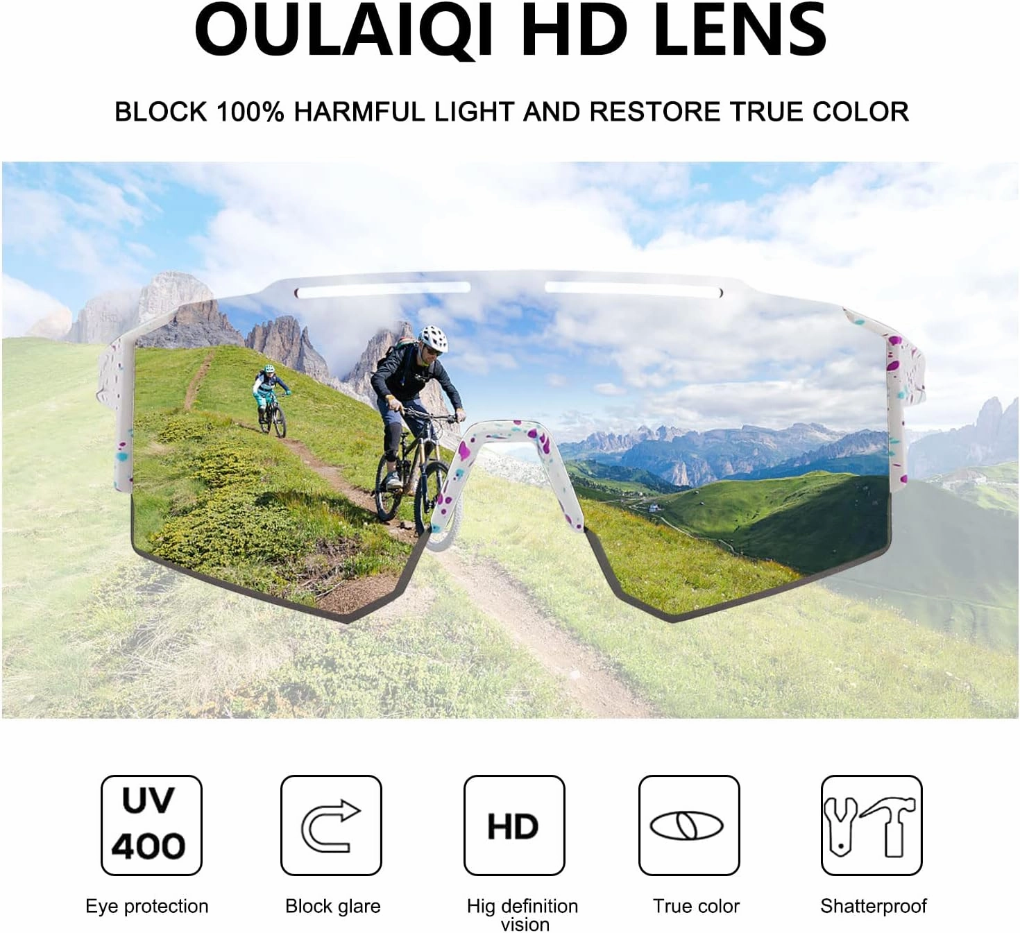 Cycling Sunglasses Polarized Sunglasses for Cycling Men Women with 1 Lens or 3 Interchangeable Lens Baseball Glasses