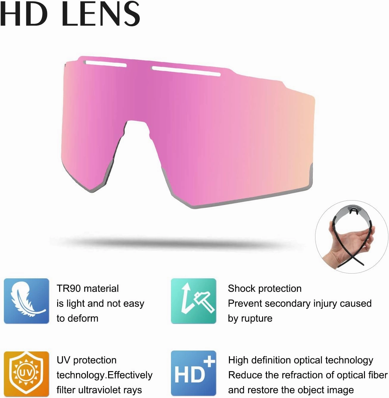 Cycling Sunglasses Polarized Sunglasses for Cycling Men Women with 1 Lens or 3 Interchangeable Lens Baseball Glasses